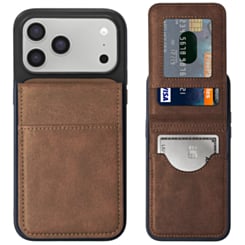 Leather Wallet Case with Kickstand (BROWN) for iPhone 17 Pro / 18 Pro