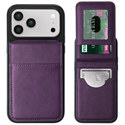 Leather Wallet Case with Kickstand (PURPLE) for iPhone 17 Pro / 18 Pro