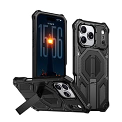 Heavy Duty Rugged Armor Case with Camera Protection Case with Kickstand (BLACK) for iPhone 17 Pro / 18 Pro