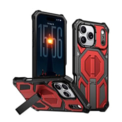 Heavy Duty Rugged Armor Case with Camera Protection Case with Kickstand (RED) for iPhone 17 Pro / 18 Pro