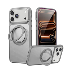 Heavy Duty Rugged Armor Case with Camera Protection Case with Kickstand (GRAY) for iPhone 17 Pro Max / 18 Pro Max