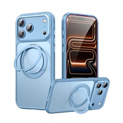 Heavy Duty Rugged Armor Case with Camera Protection Case with Kickstand (Glacier) for iPhone 17 Pro Max / 18 Pro Max