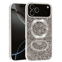 Sparkle Luxury Slim Case with Magnetic Kickstand for iPhone 17 Pro Max / 18 Pro Max (SILVER)