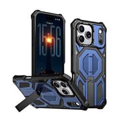 Heavy Duty Rugged Armor Case with Camera Protection Case with Kickstand (BLUE) for iPhone 17 Pro Max / 18 Pro Max