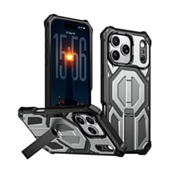 Heavy Duty Rugged Armor Case with Camera Protection Case with Kickstand (GRAY) for iPhone 17 Pro Max / 18 Pro Max