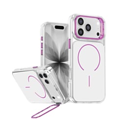 Magnetic Clear Case with Camera Kickstand for iPhone 17 Pro Max / 18 Pro Max (PURPLE)